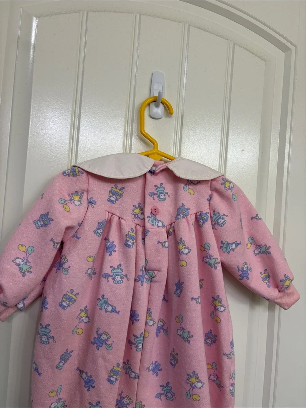 Vintage OshKosh B'gosh Pink Romper with White Peter Pan Collar birthday